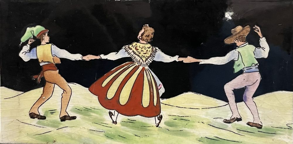 Azulejos antigo pintados a mao (Aleluia Aveiro) (7,7x15,3 cm)