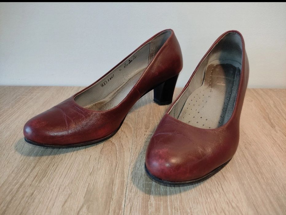 Eleganckie buty PESCO roz. 41 skóra naturalna 100% prawdziwej, brązowe