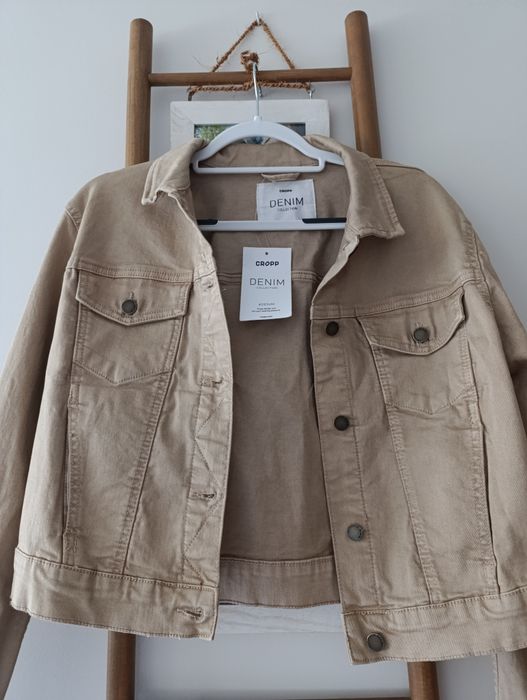 Kurtka jeansowa beżowa 42 Cropp