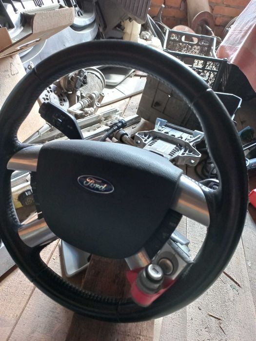 Форд,руль шкіряний,рульова колонка в зборі.