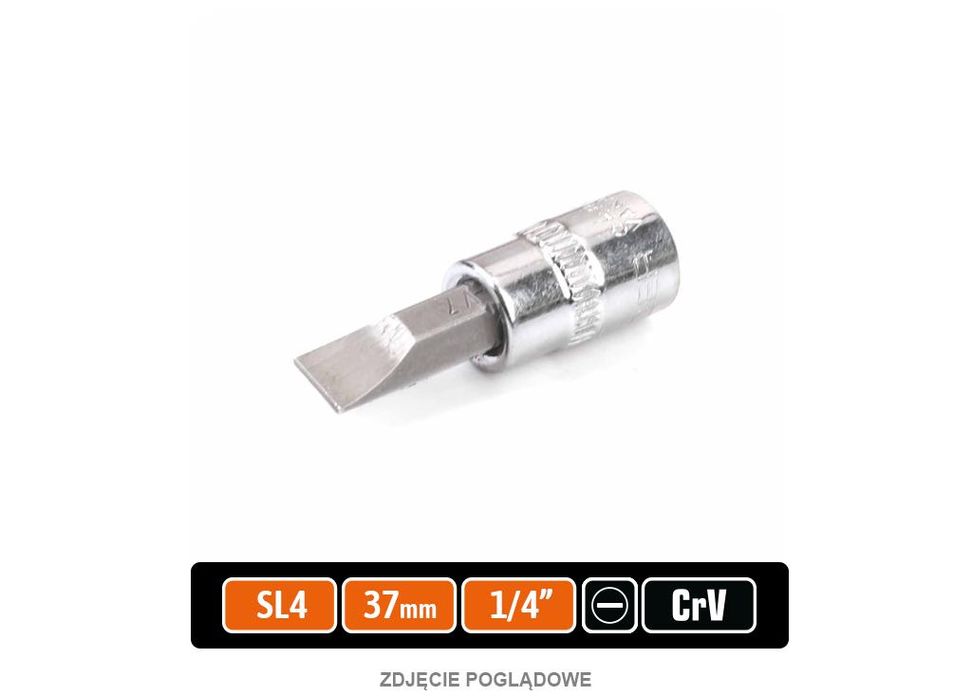 Klucz nasadowy 1/4" z bitem SL 37 mm/SL4 / TEGER