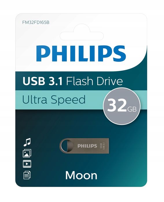 outlet pendrive philips moon 32 gb usb 3.1 szary zapis 120 mb/s podręczny