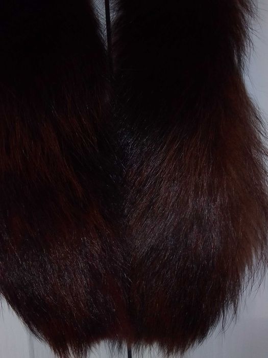 Kołnierz z jenota naturalny ciemny brąz