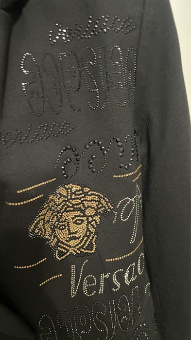 Garnitur Versace meduza 40 czarny cyrkonie kamienie