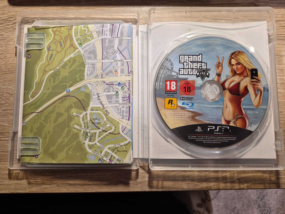 Gra GTA V , PS3 - pudełkowa, stan dobry + mapą papierowa