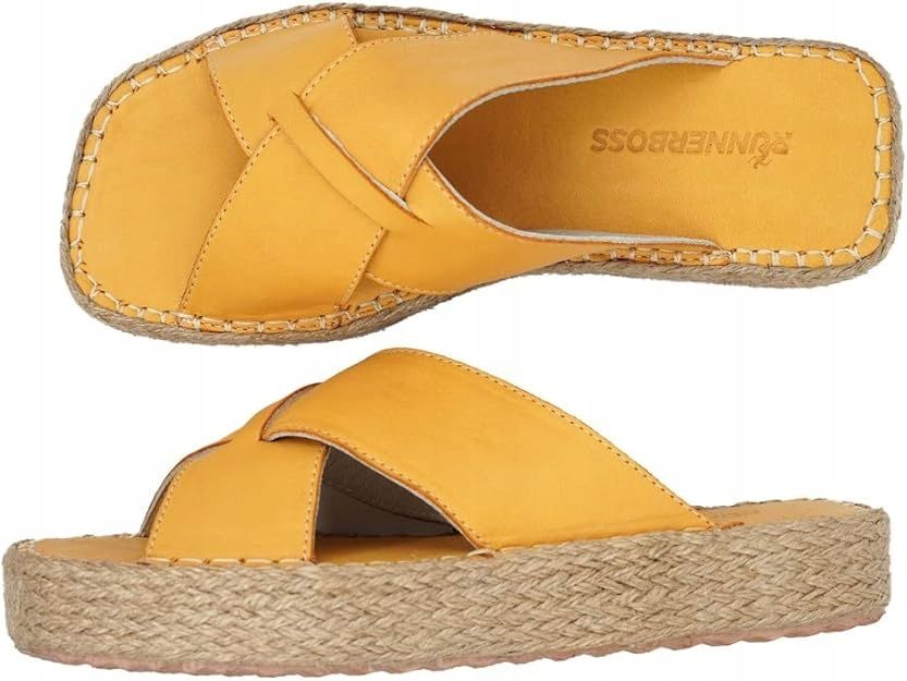 Runnerboss klapki espadryle wsuwane żółte na co dzień 40 1j1a