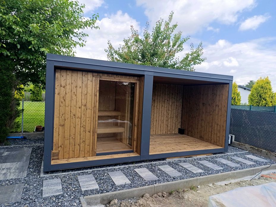 Sauna ogrodowa izolowana kompletna z piecem