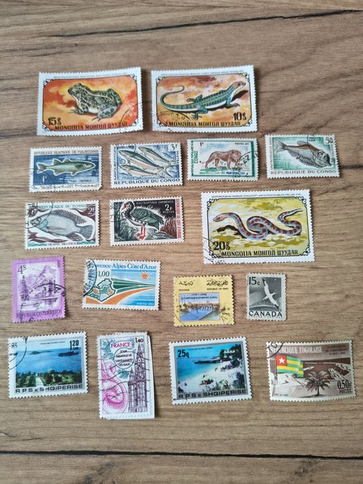 Znaczki zagraniczne – zwierzęta, ryby, gady, krajobrazy | mix kolekcjo