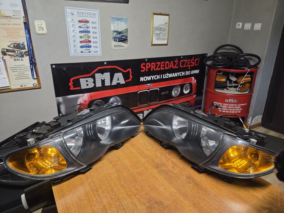 BMW E46 Reflektory ZKW Lampy Kierunki Przód Komplet Polift  BDB Stan
