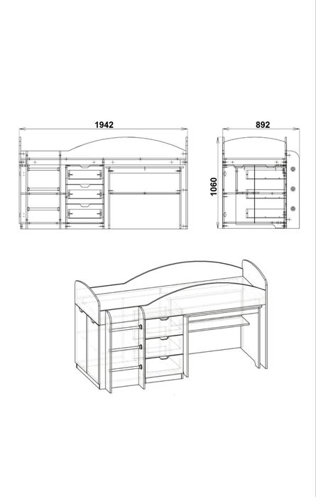 Детская кровать чердак