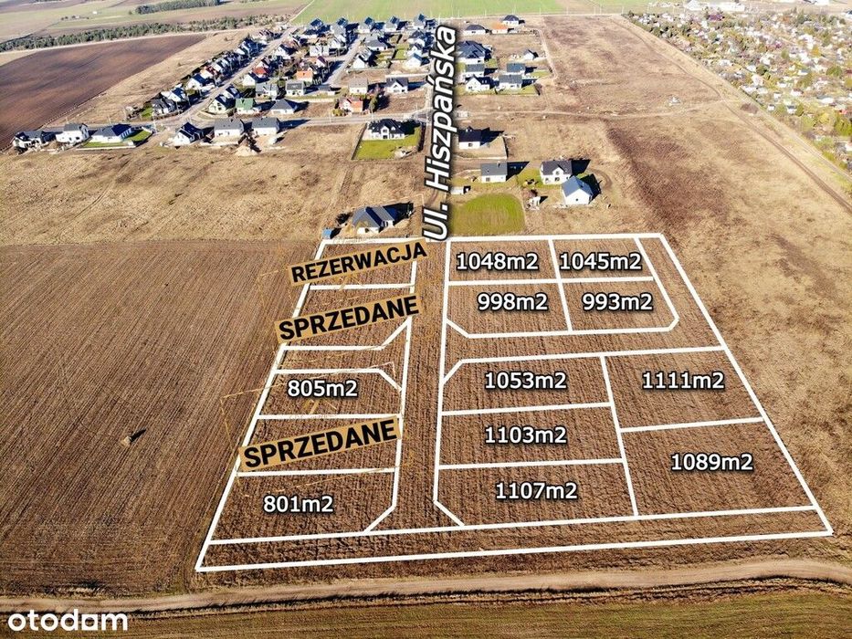 Działki budowlane 801-1111m², Hiszpańska, Grecka