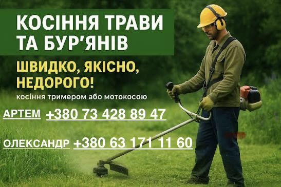 Косіння трави ,та вирізка хащів )