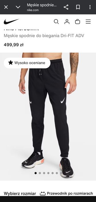 Nike Męskie Spodnie Do Biegania Dri-Fit Adv Aeroswift - Czerń