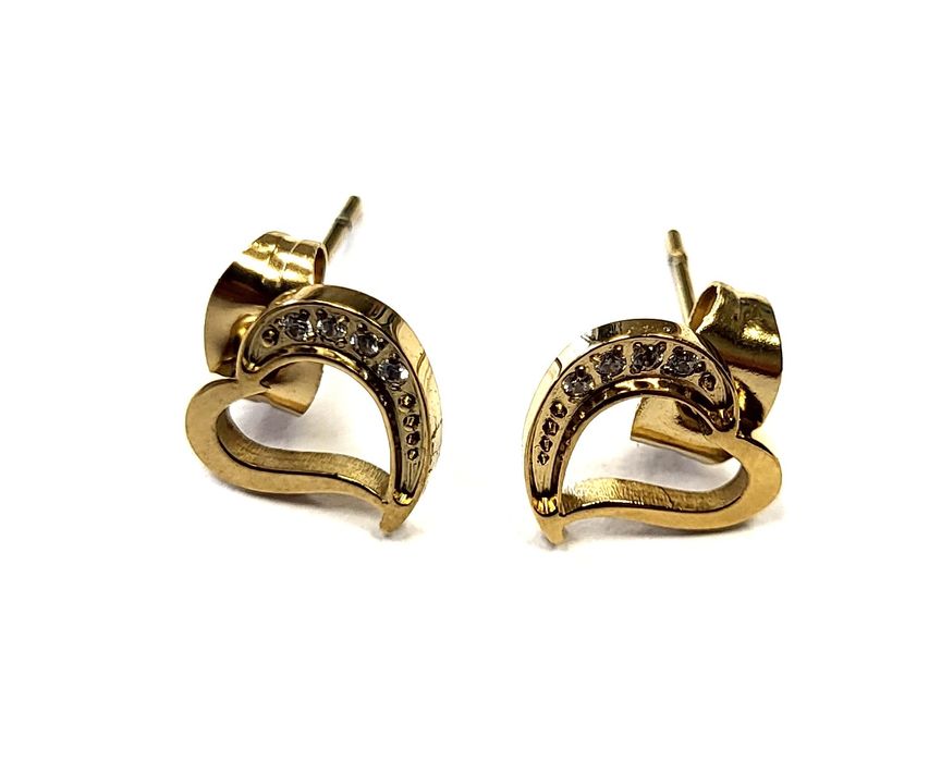 Kolczyki BLUEBERRY serce cyrkonie stal 316