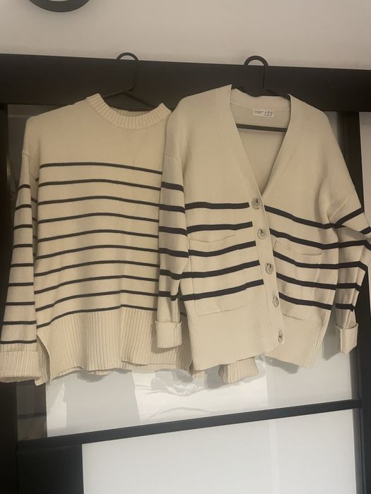 2 swetry paski Zara primark rozpinany