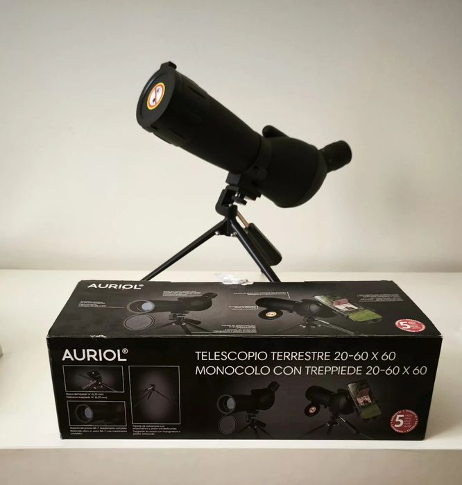 Telescópio com suporte para telemóvel AURIOL NOVO em folha 20 - 60 x 6