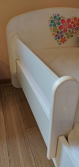 Łóżko dziecięce z szufladą materac 90x190 z barierką