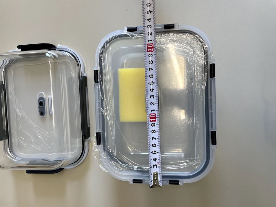 Pojemniki szklane żaroodporne próżniowe na żywność lunchbox zawór 2 sztuki Nowe (7107)