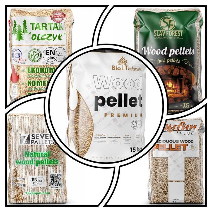 Pellet drzewny A1 EnPlus BIOTECHNIK Seven Biopelet Olczyk Drewno Bryki