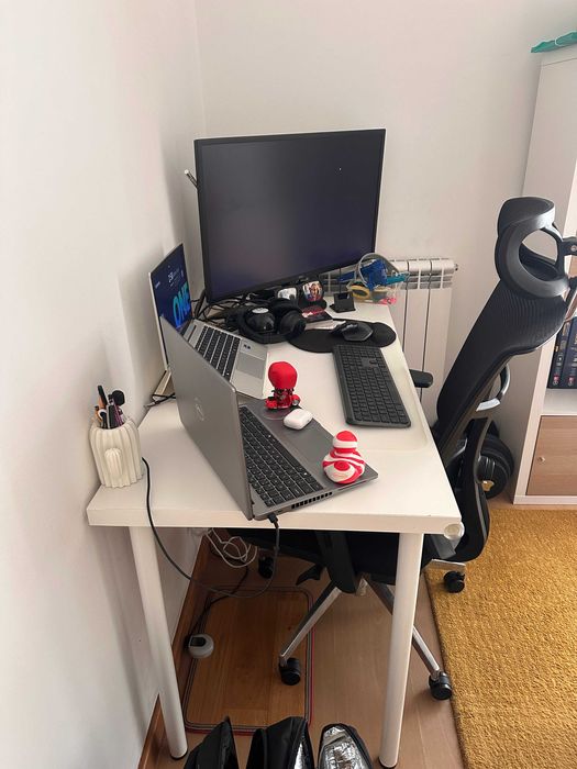 Secretária IKEA Lagkapten/Alex, em carvalho e branco