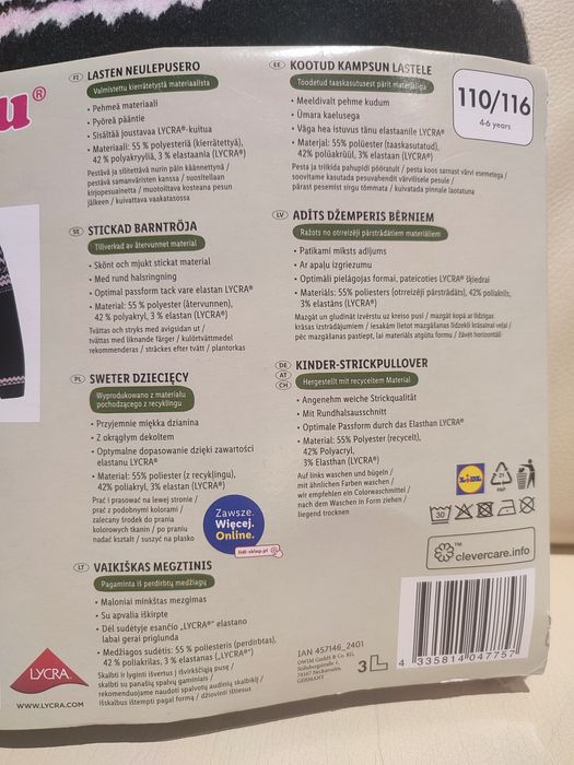 Ciepły sweter r. 110/116