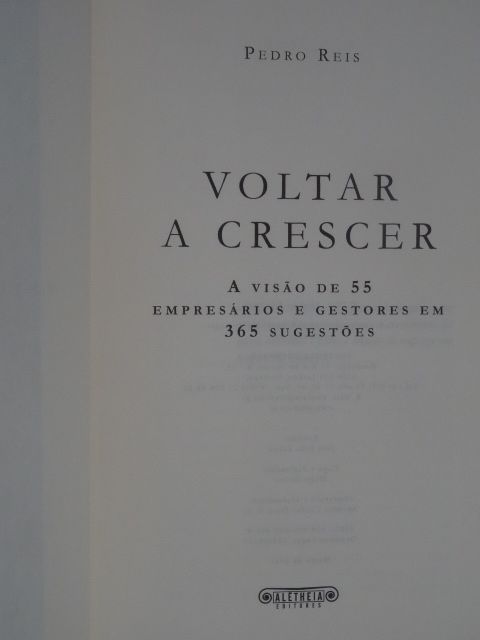 Voltar a Crescer de Pedro Reis