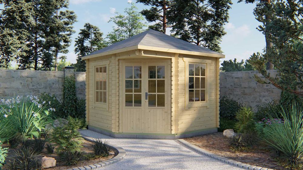 Abrigo de jardim- INGRID (dimensão total 290x290c, espessura 28mm)