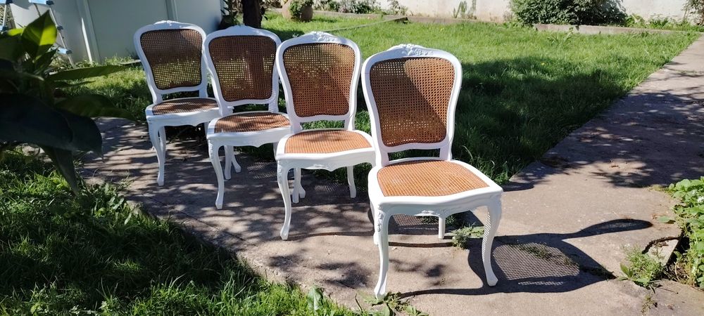 Conjunto 4 cadeiras e dois cadeirões muito antigos Luís XV,