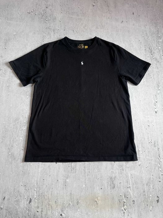Czarna koszulka Ralph Lauren Heavyweight Tee / basic blank casual logo polo