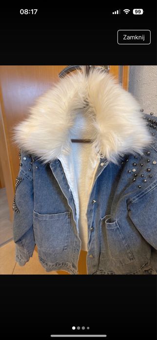 Kurtka dżinsowa z białym ociepleniem