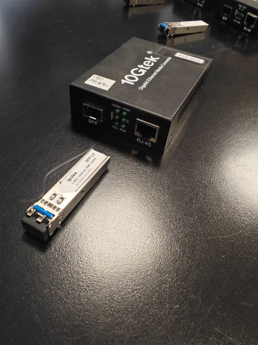 Conversor de Média Gigabit Ethernet – 10Gtek + Módulo SFP Ipolex LX + Fonte alimentação 5V