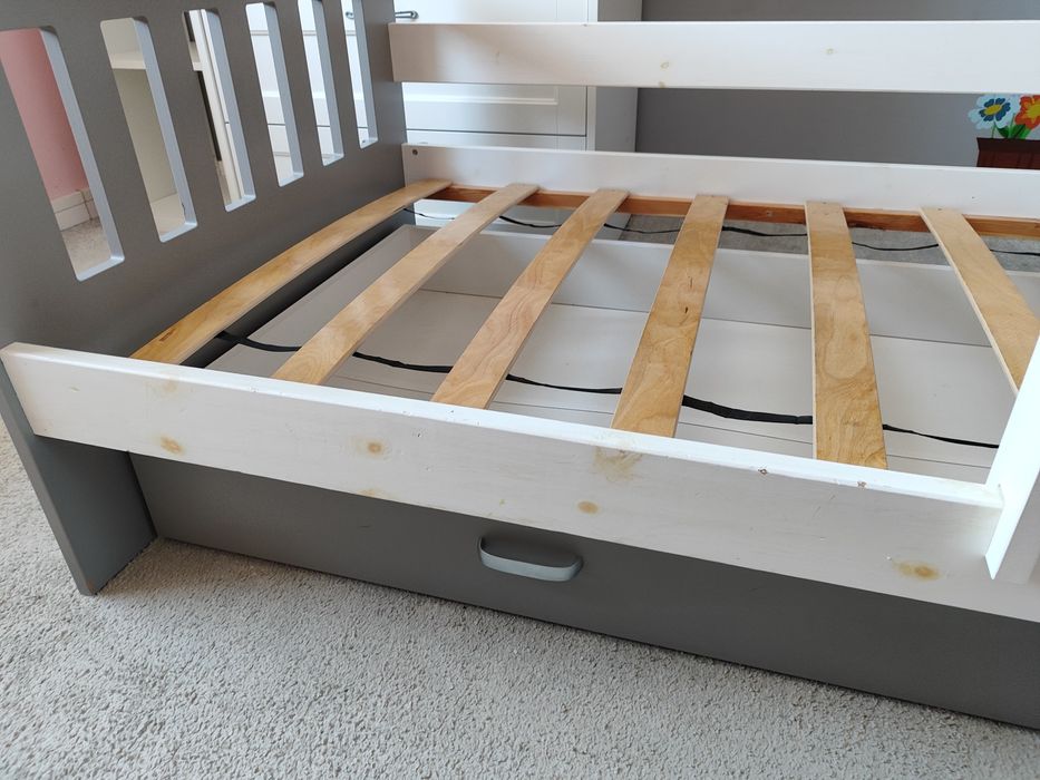 2 x Łóżko dziecięce 160x80 drewno + Materace