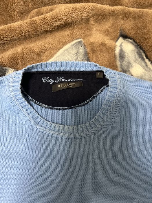 Sweter meski cieply niebieski Reserved XL