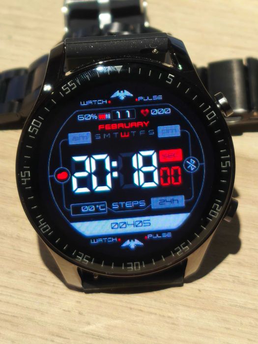 NOWY SmartWatch duży 46 mm koperta + 2 paski Siliko i Bransoleta stal