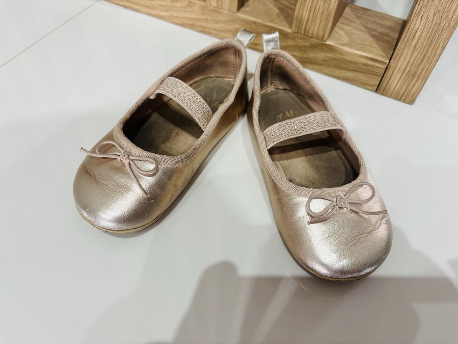 Balerinki dla dziewczynki, H&M, rozmiar 23, kolor złoty