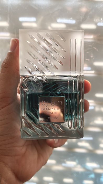 Perfume Lattafa Khamrah Waha – 95% Cheio (Com Caixa e Macerado)