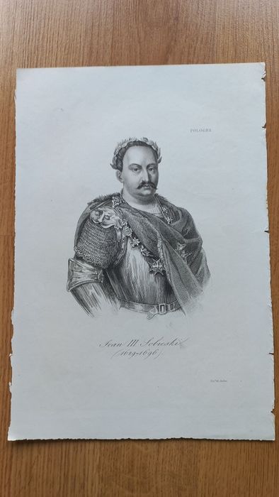 Stara, oryginalna grafika Króla Jana III Sobieskiego.
