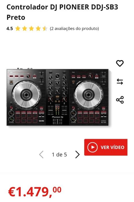 Controlador DJ PIONEER DDJ-SB3 Preto