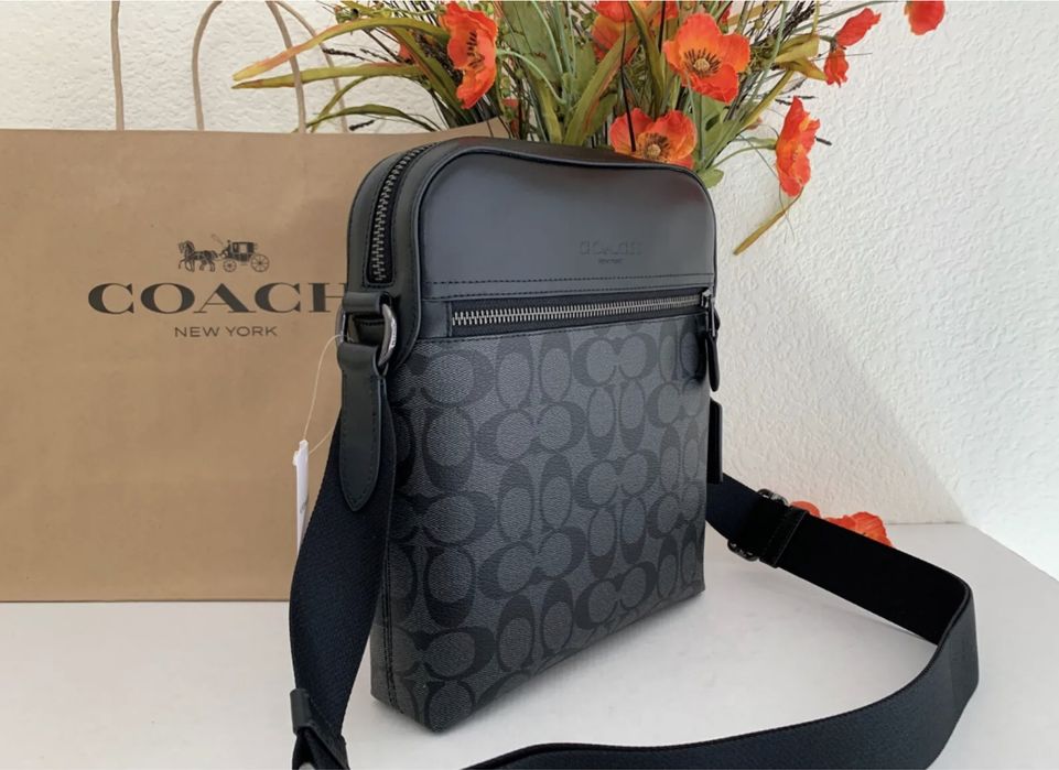 Сумка чоловіча через плече coach houston арт j2357-4010