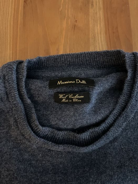 Grsnatowy sweter massimo dutti welna i kaszmir