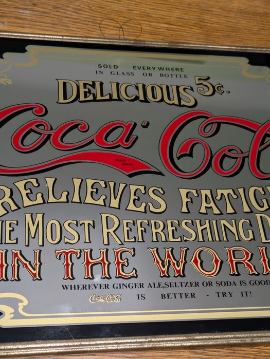 Kolekcjonerski szyld reklamowy Coca - Cola