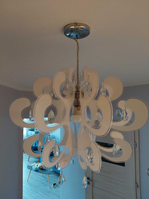 Lampa żyrandol italux z kryształkami plus plafon