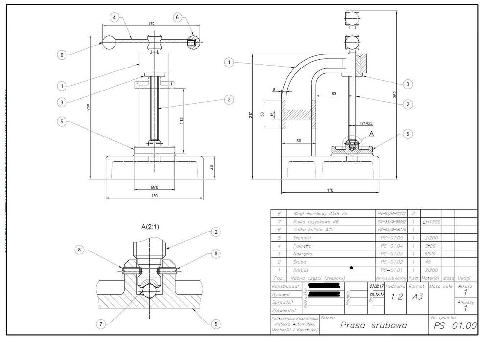 Projekty, CAD, Rysunek techniczny, PKM, korepetycje, studia