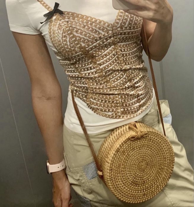 Плетена солом'яна сумочка із ротанга