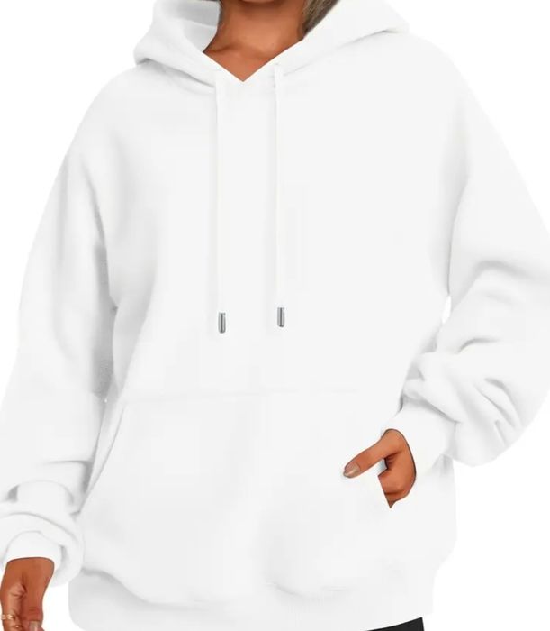 Biała bluza dresowa z kapturem XL