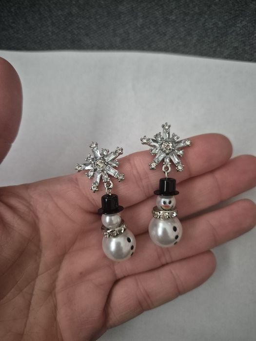 Kolczyki bałwany bałwanki snowman Boże Narodzenie na prezent