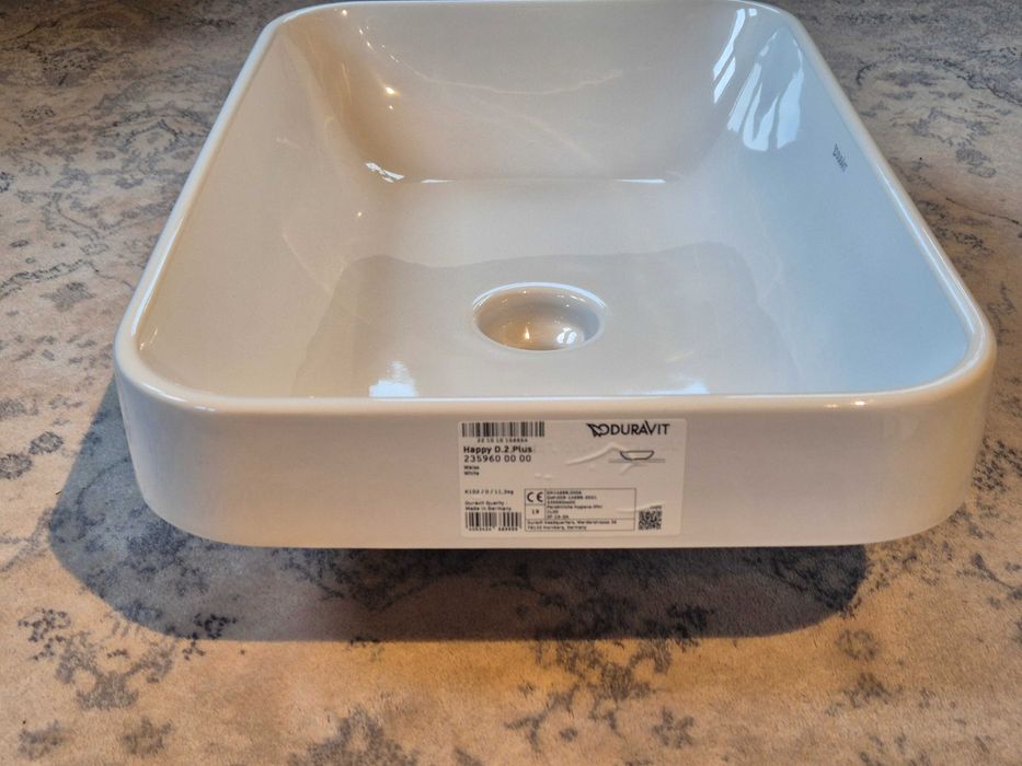 Duravit Happy D.2 Plus – umywalka nablatowa 60 × 40 cm | nowa | biała | premium