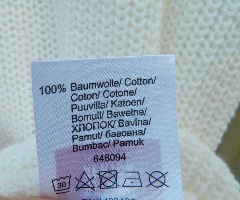 Biała ciążowa tunika dzianinowa, sweter bawełna 38