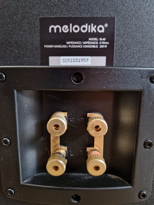 Kolumny MELODIKA BL40 + amplituner DENON z kablami
