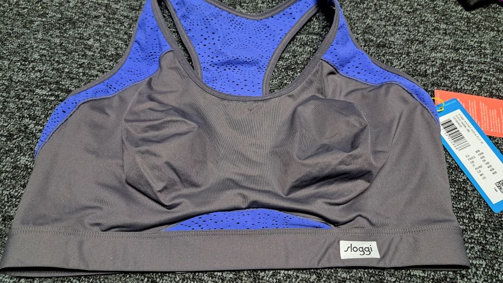 Biustonosz sportowy sloggi by triumph w rozmiarze 90B, szaro niebieski